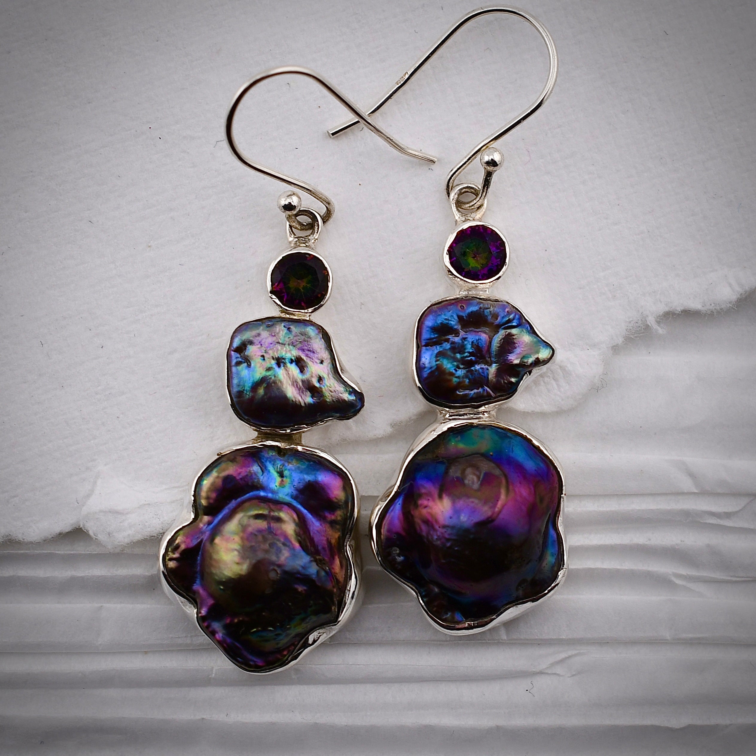 Black Baroque Pearl Earrings