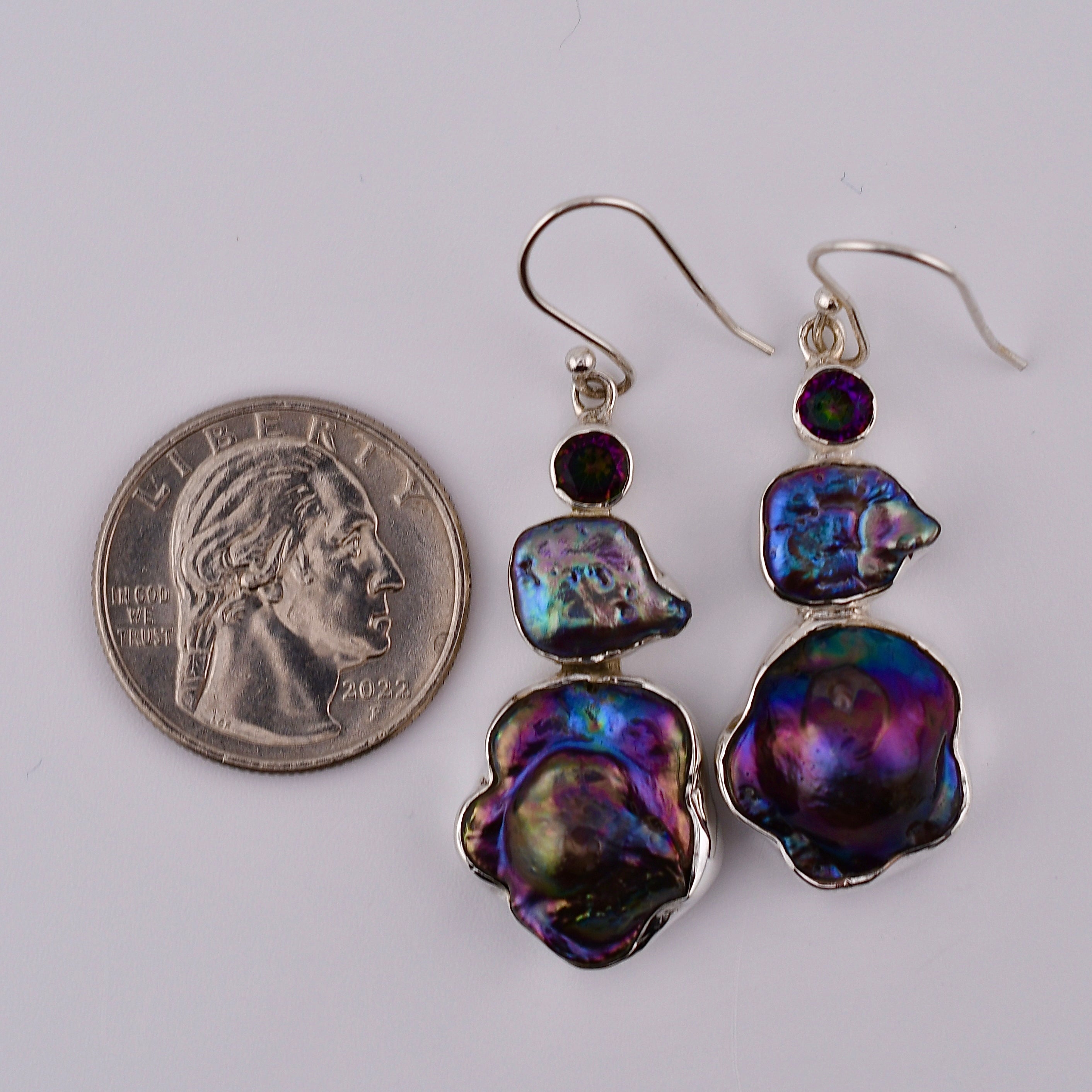 Black Baroque Pearl Earrings