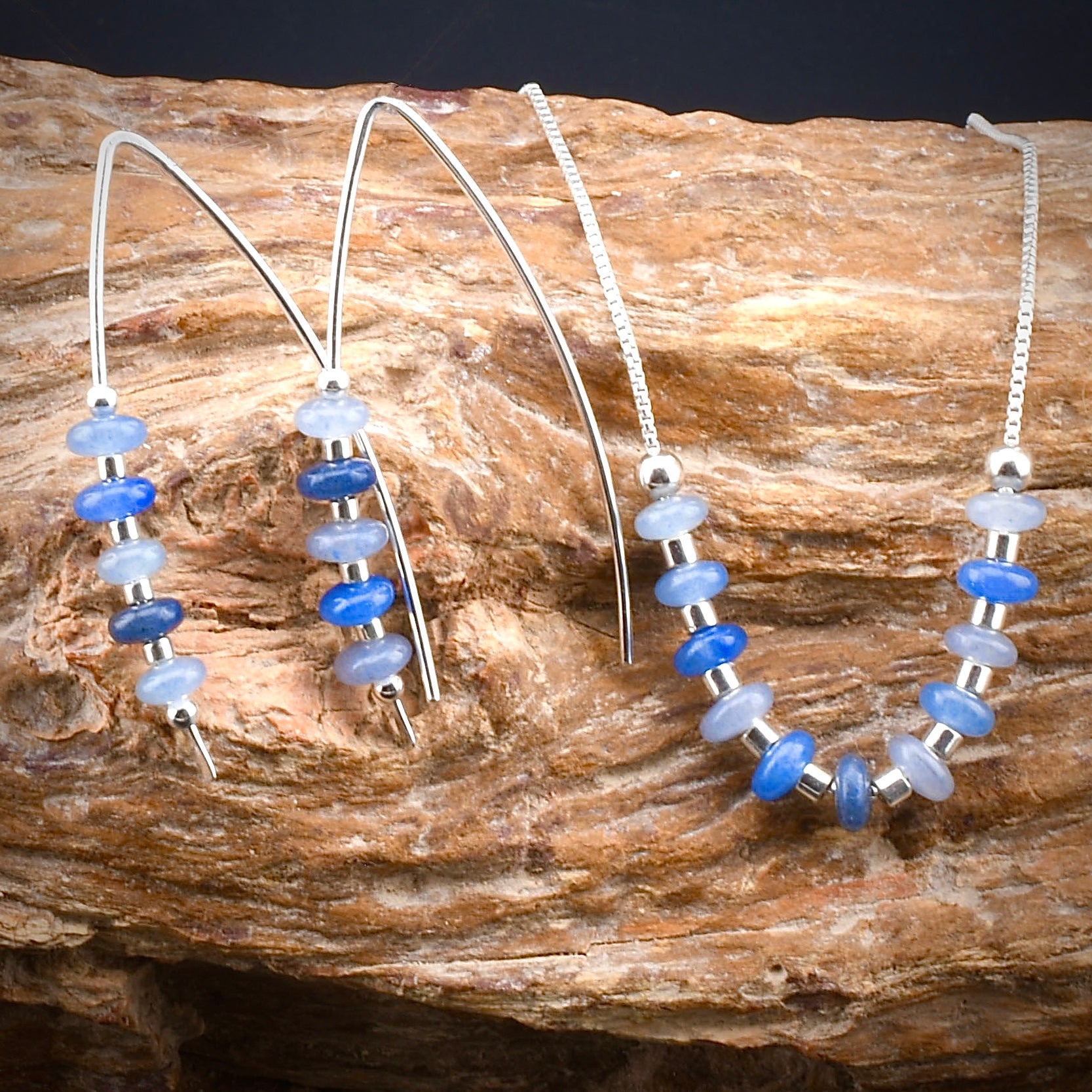 Blue Jeans Threader Earrings