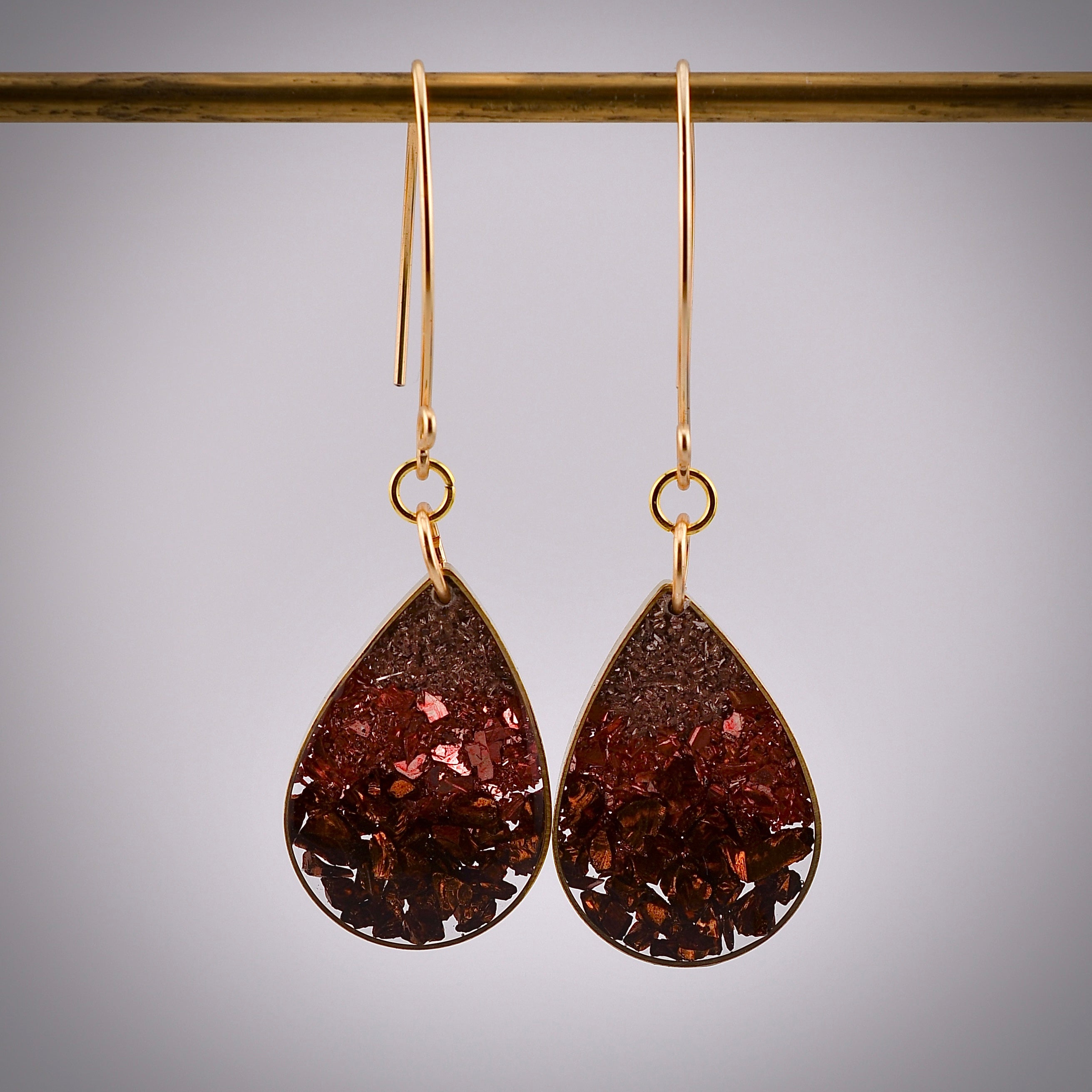 Blush & Copper Glitter Earrings