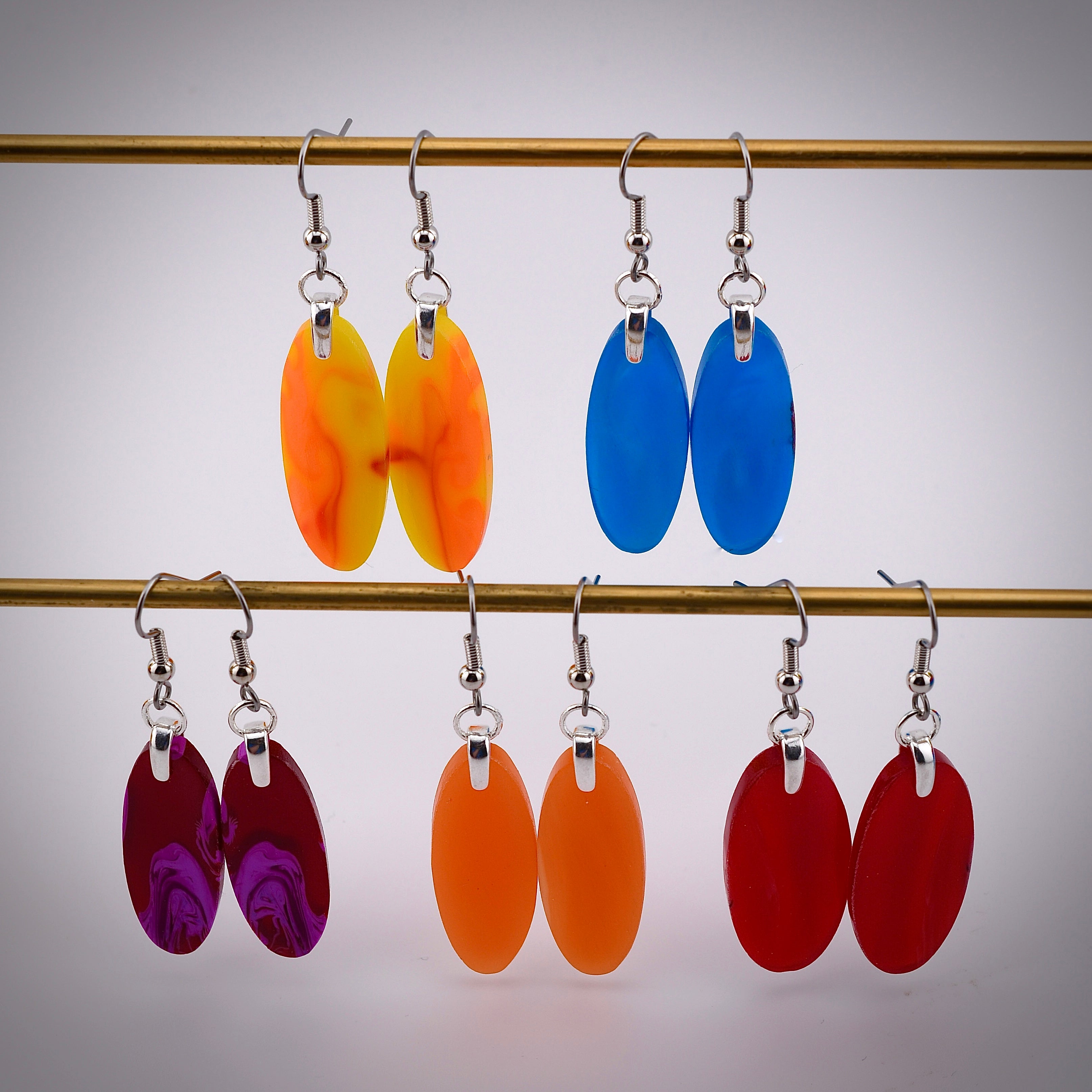 Bowlerite (Recycled Bowling Ball) Earrings - Medium