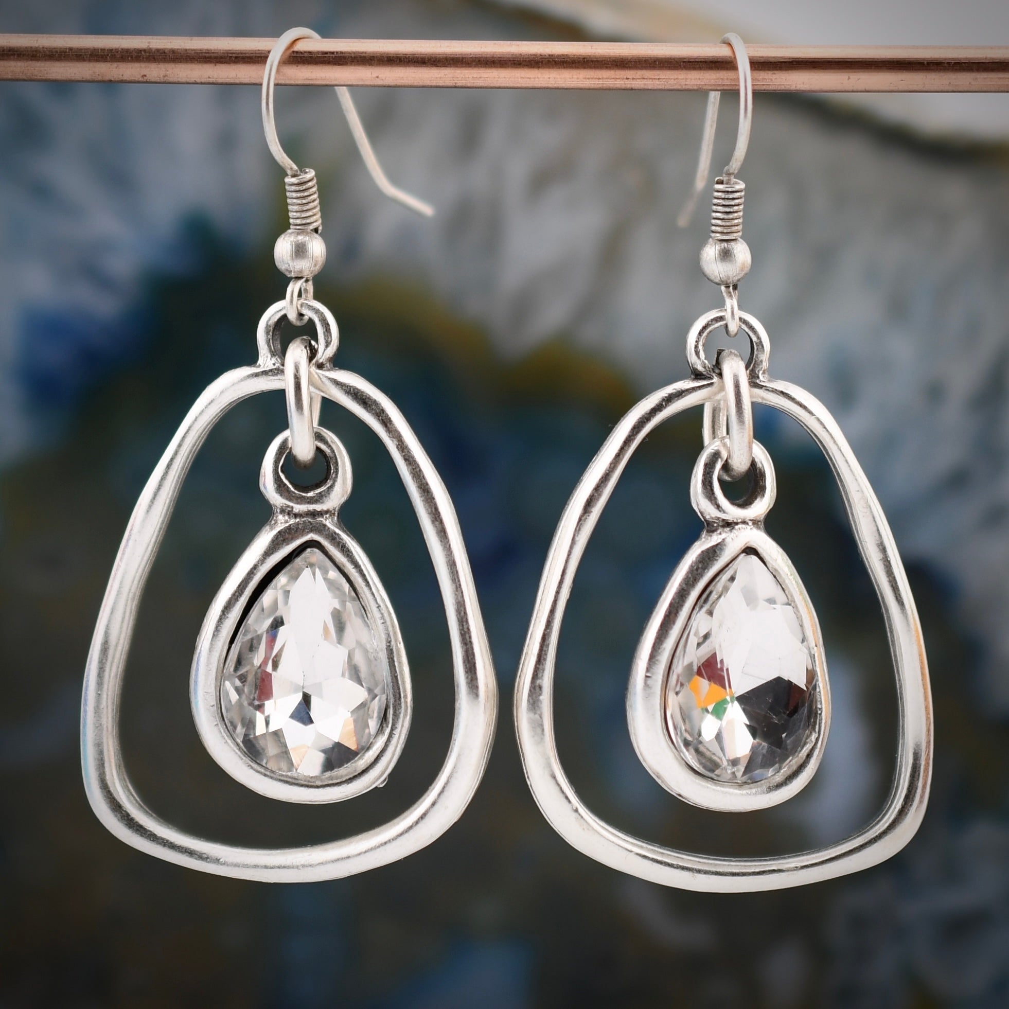 Crystal Pewter Earrings by Chanour for Harold & Hazel