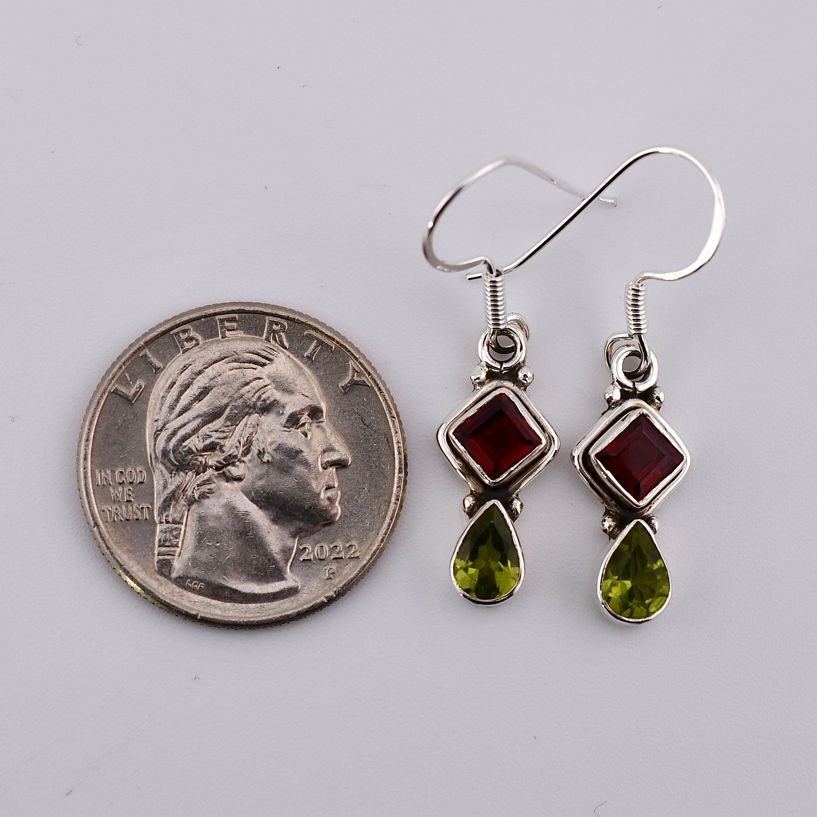 Garnet & Peridot Earrings