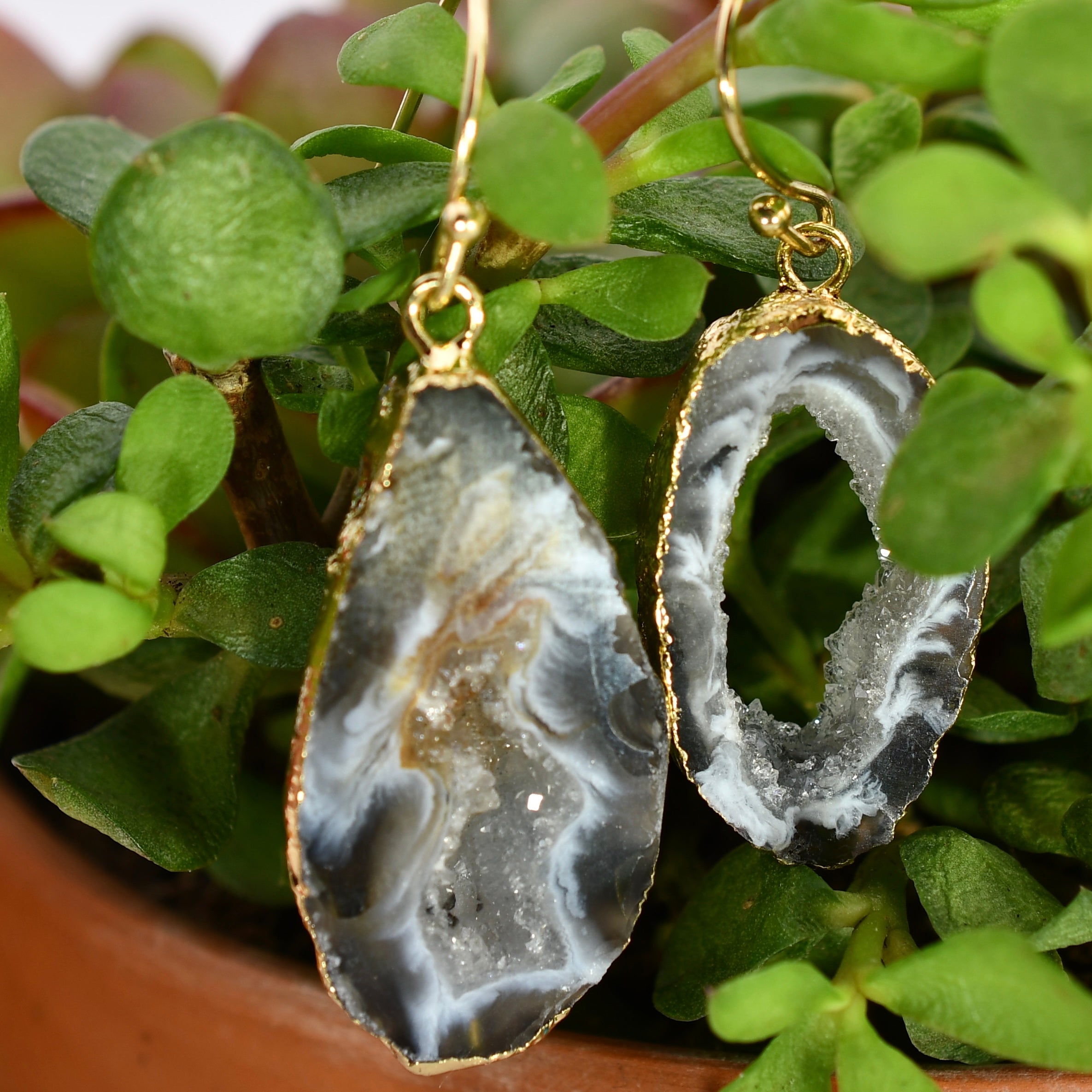 Geode Slice Earrings by Harold & Hazel