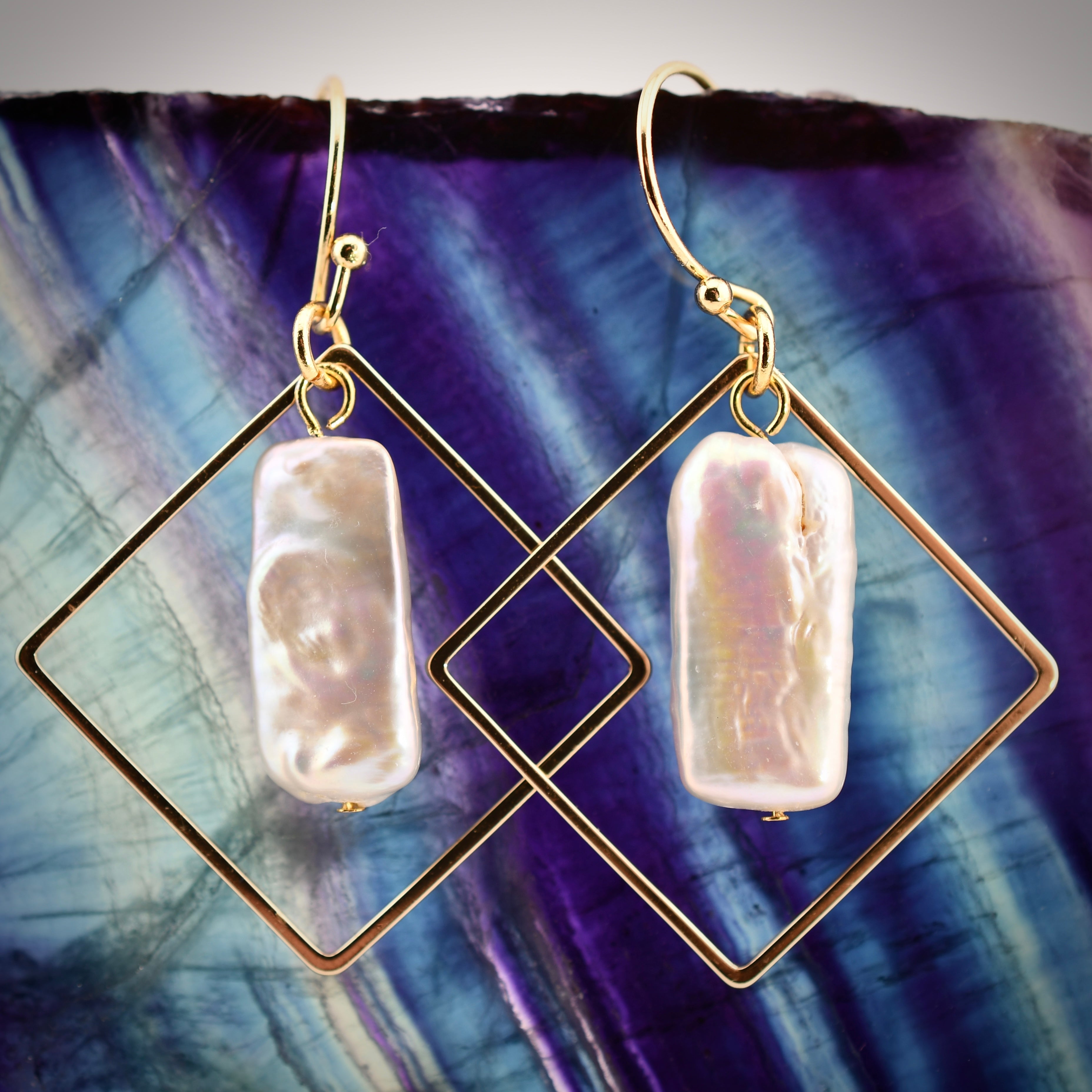 Geometry of Life Pearl Earrings by Harold & Hazel