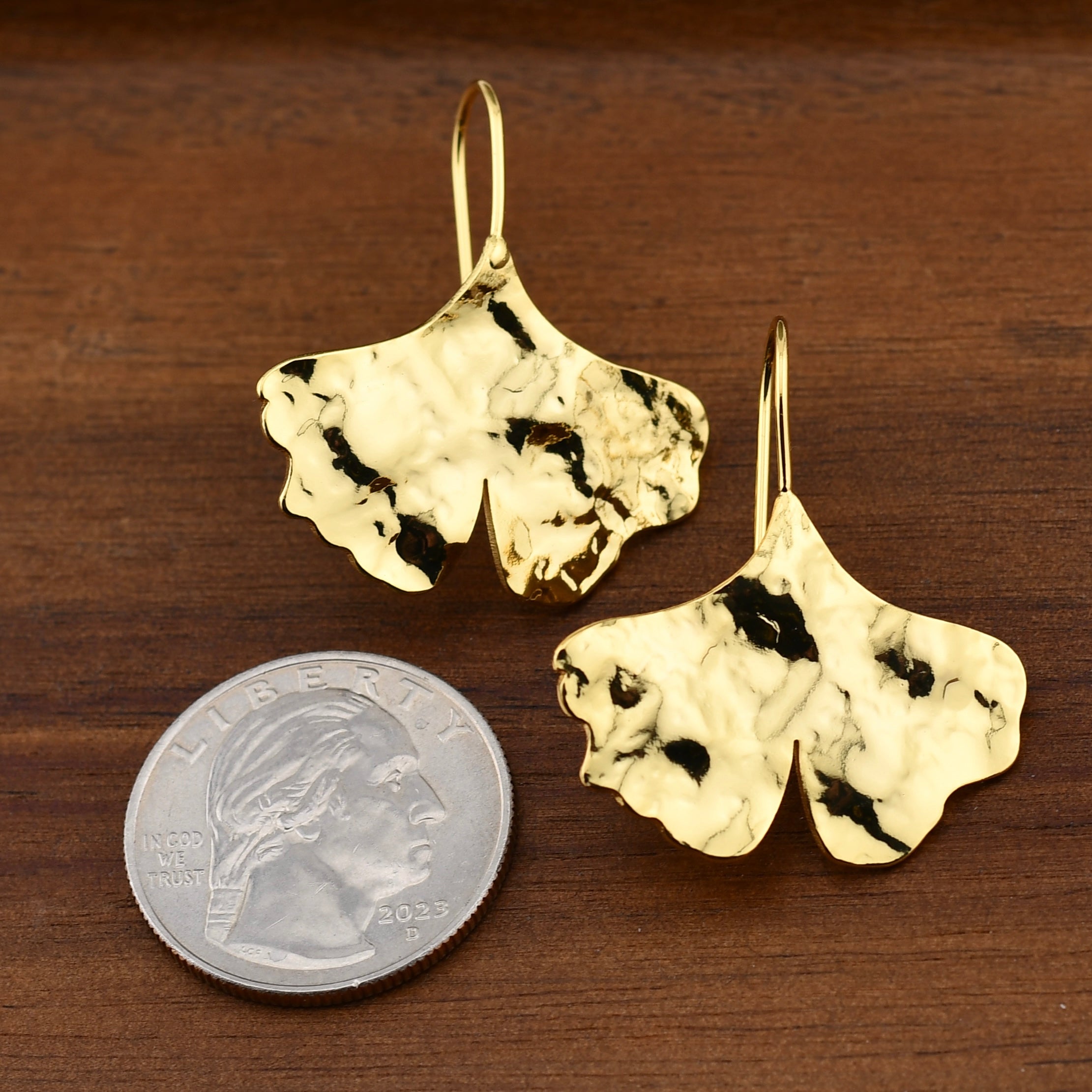 Glowing Ginkgo Earrings by Harold & Hazel