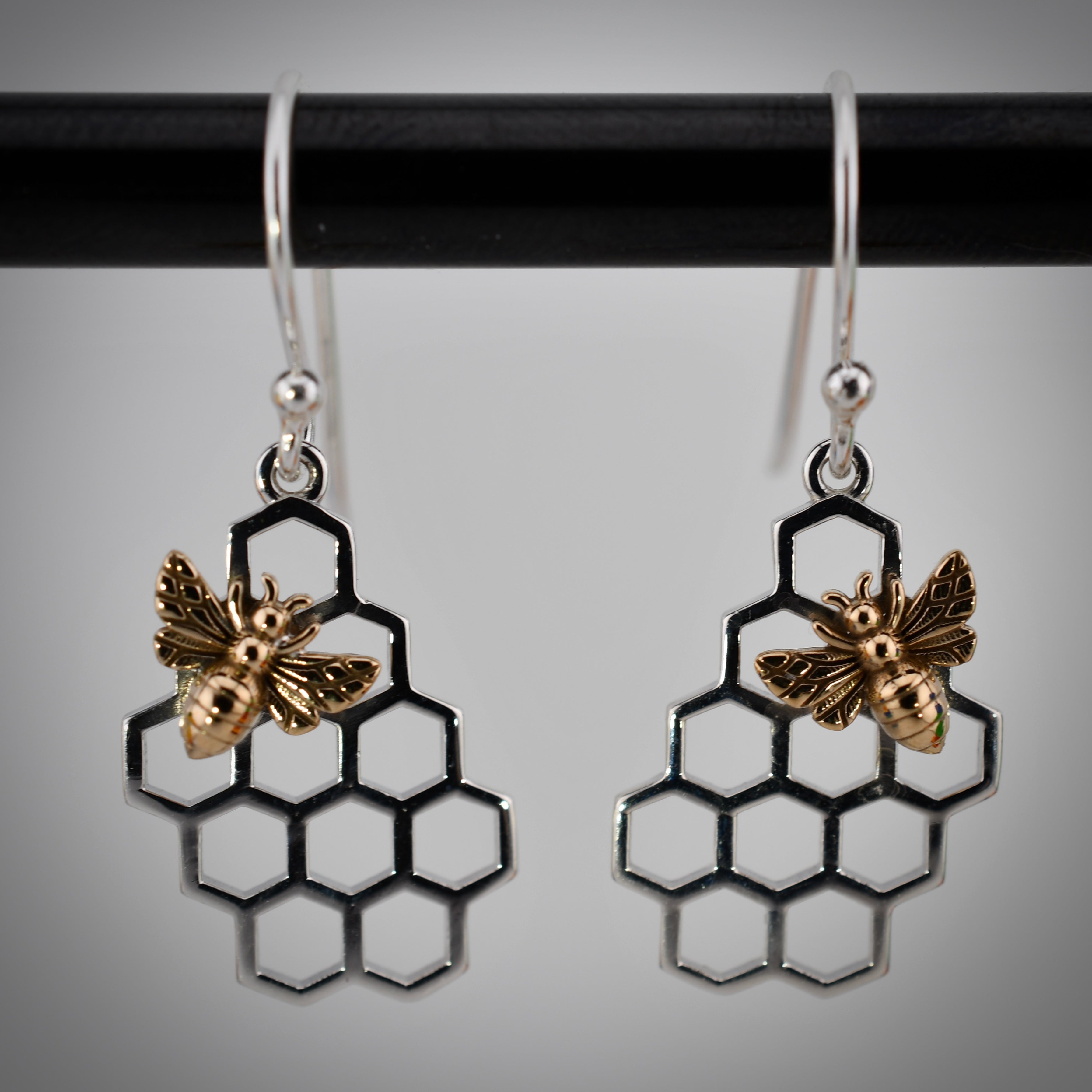 Honeycomb with Bee Earrings by Nina Designs for Harold & Hazel