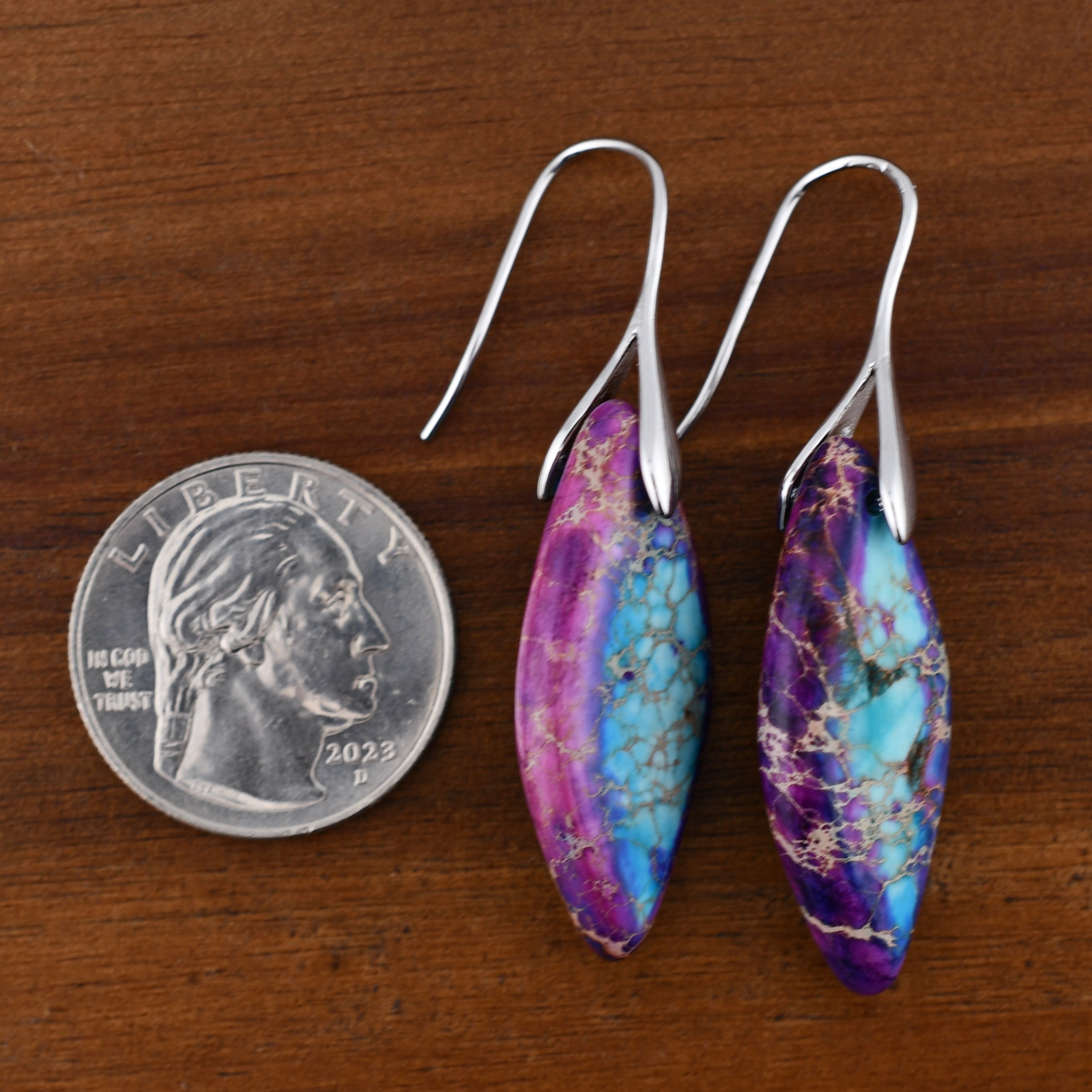 Jasper Leaf Earrings by Harold & Hazel