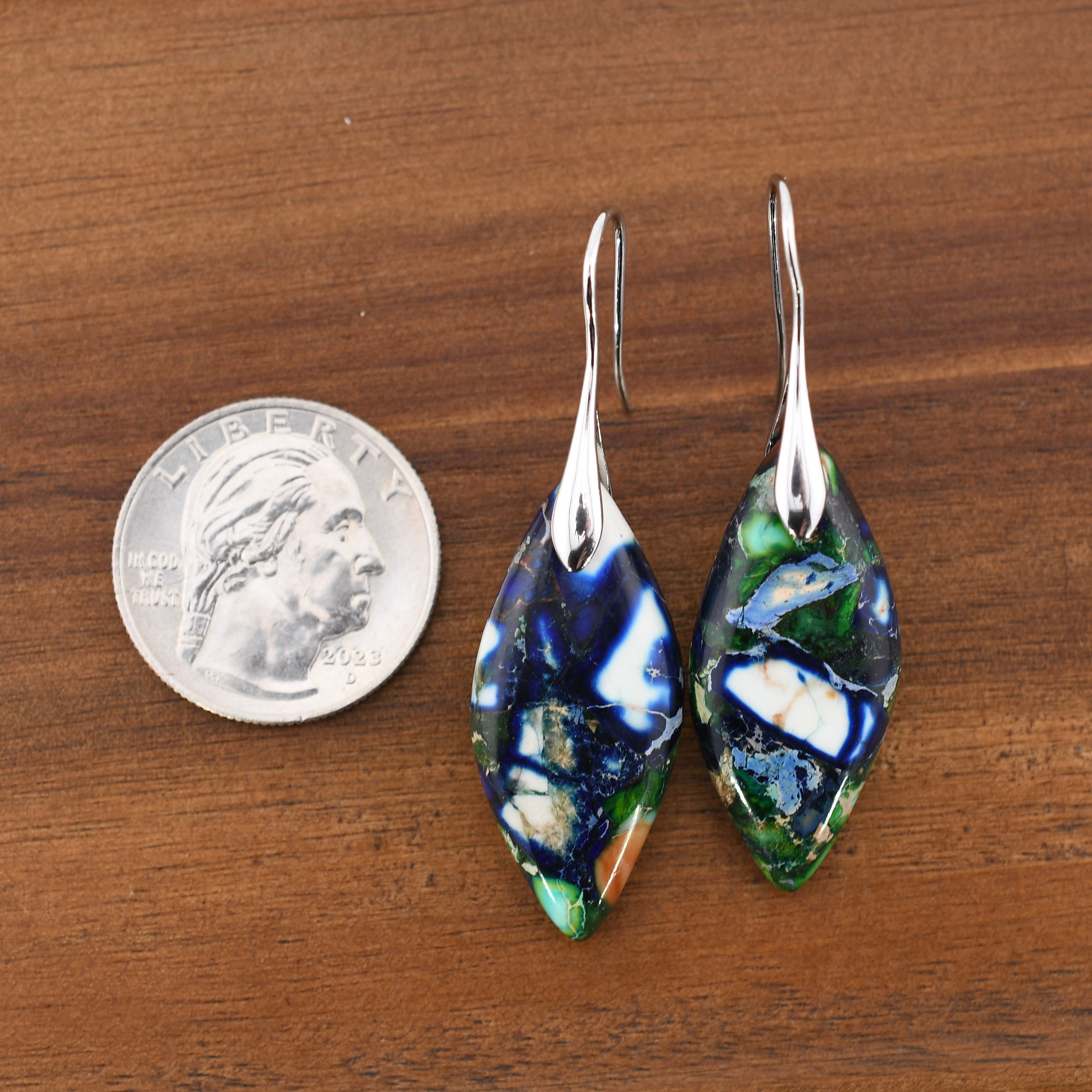 Jasper Leaf Earrings by Harold & Hazel