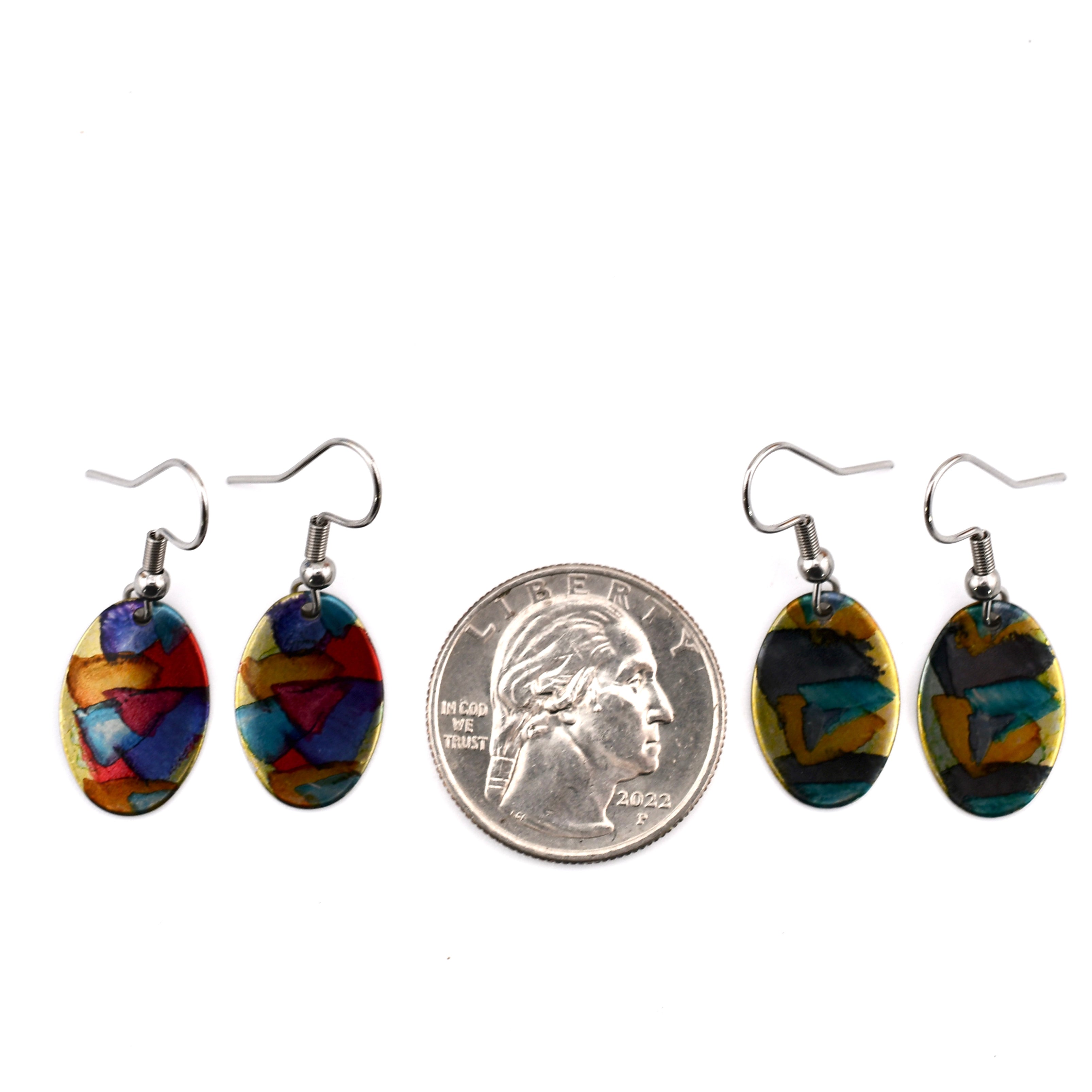 Painted Oval Earrings