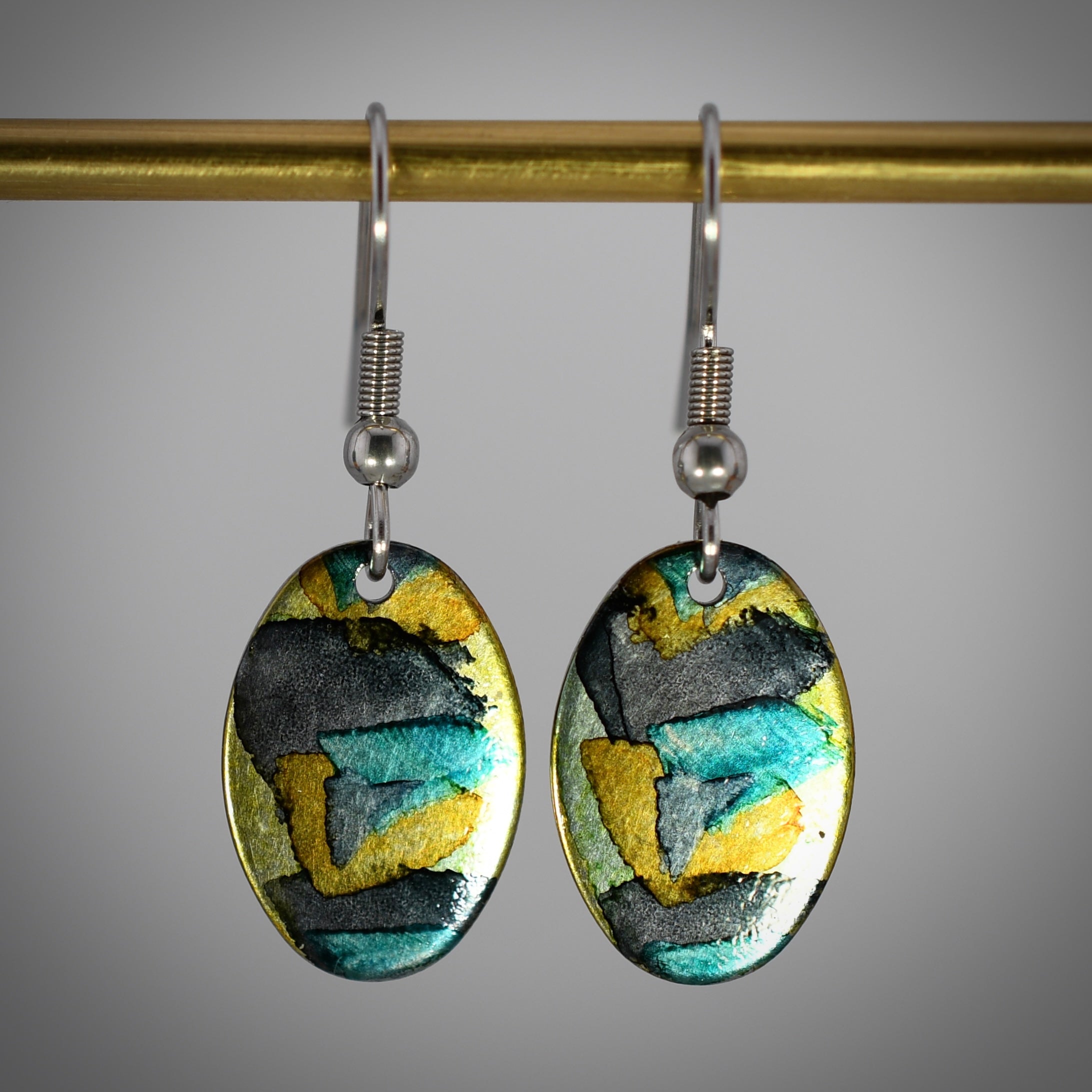 Painted Oval Earrings