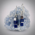 Petite Cubic Lapis Lazuli Earrings by Harold & Hazel