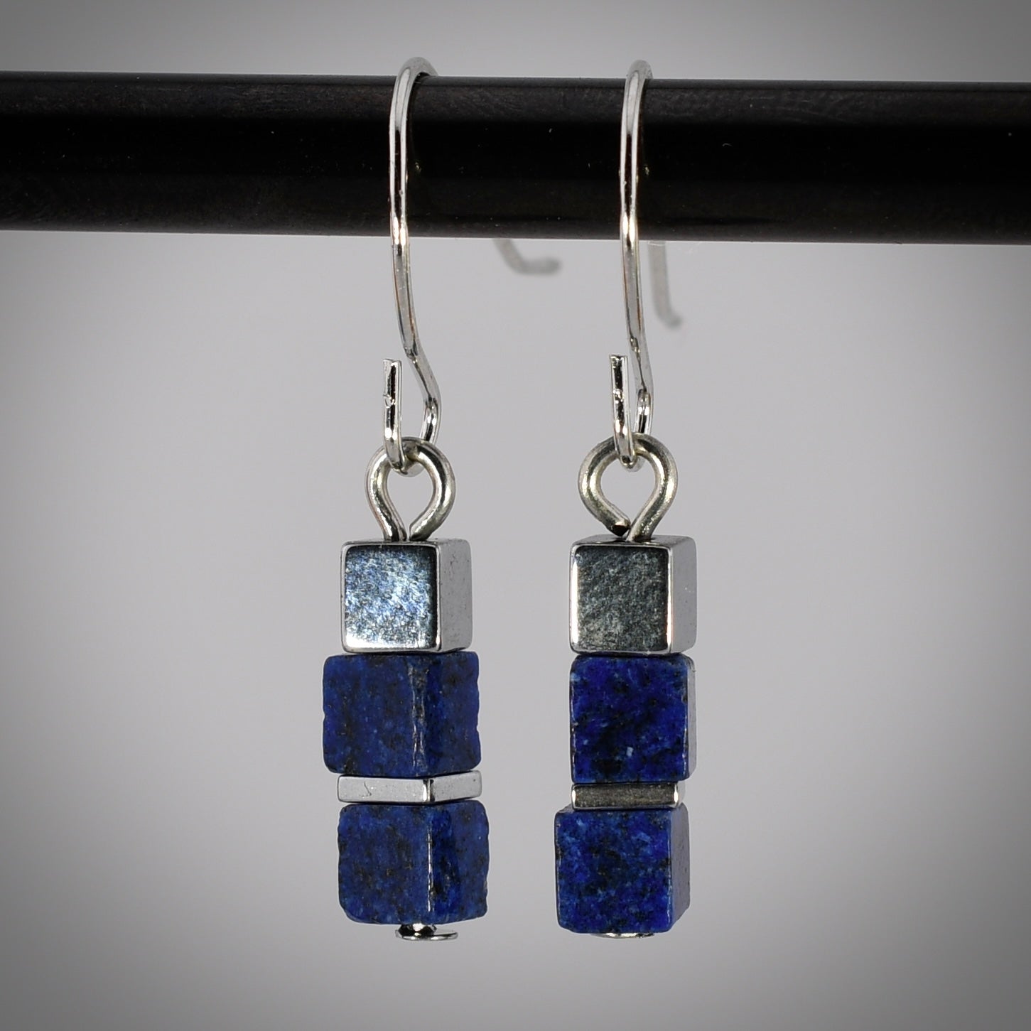 Petite Cubic Lapis Lazuli Earrings by Harold & Hazel