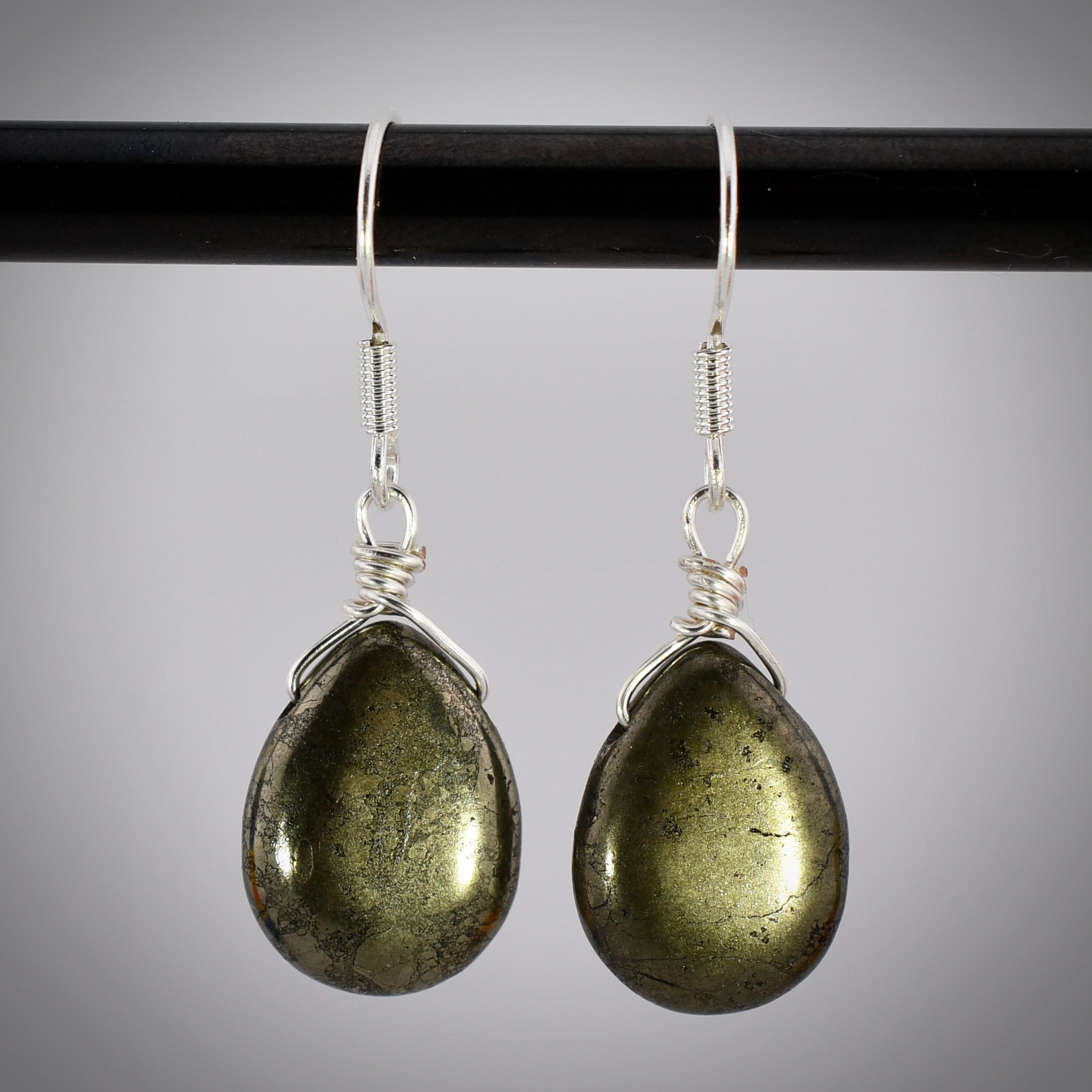 Polished Pyrite Earrings