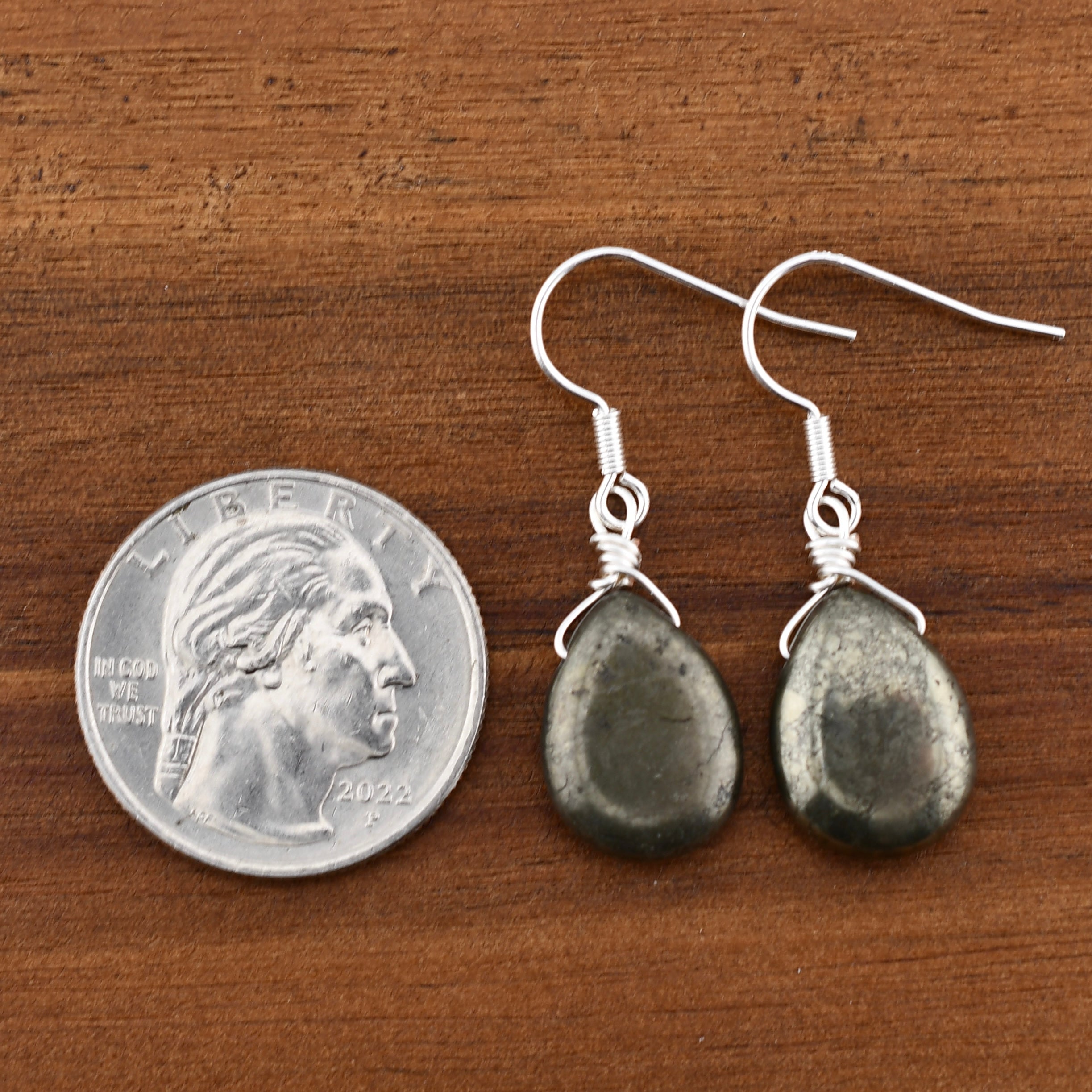 Polished Pyrite Earrings