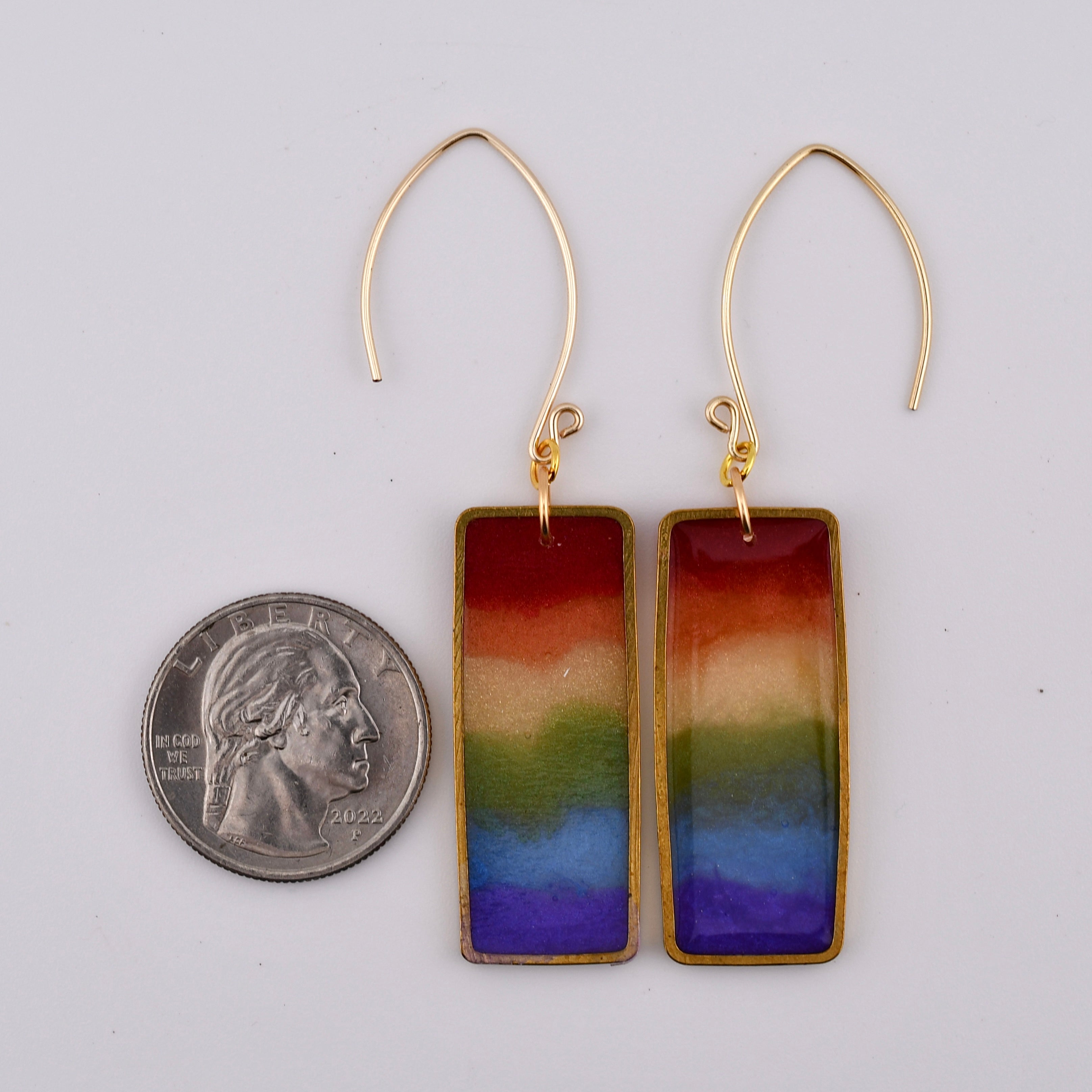 Rainbow Rectangle Earrings