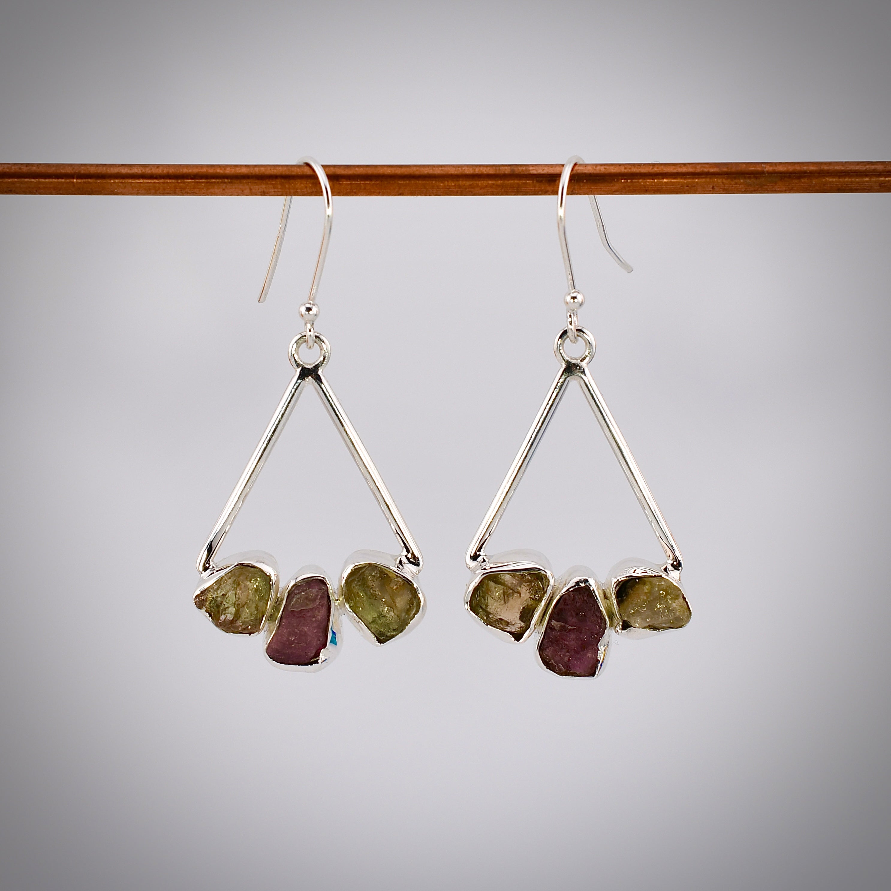 Raw Tourmaline Swing Earrings