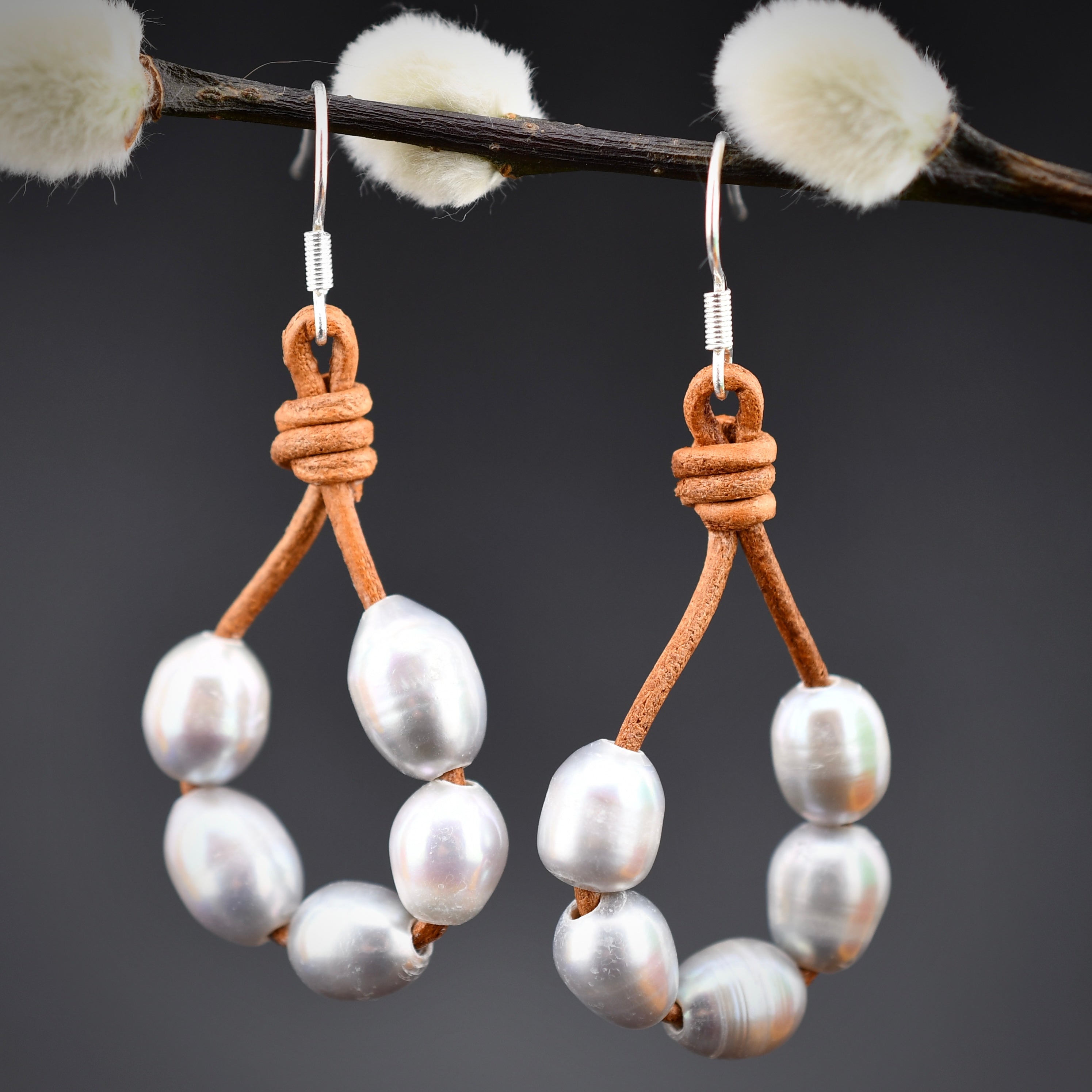 Smoky Pearl Earrings by Harold & Hazel