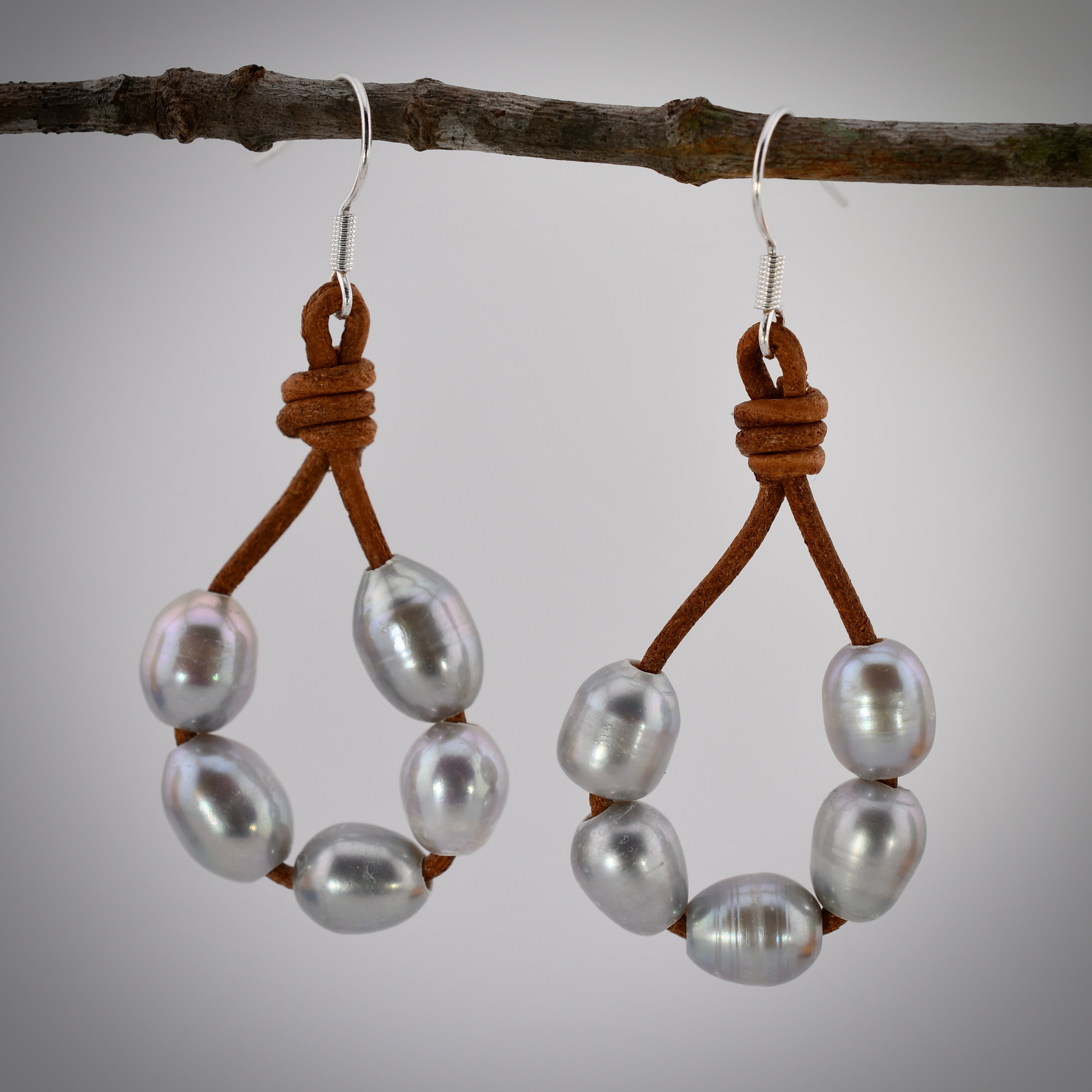 Smoky Pearl Earrings by Harold & Hazel