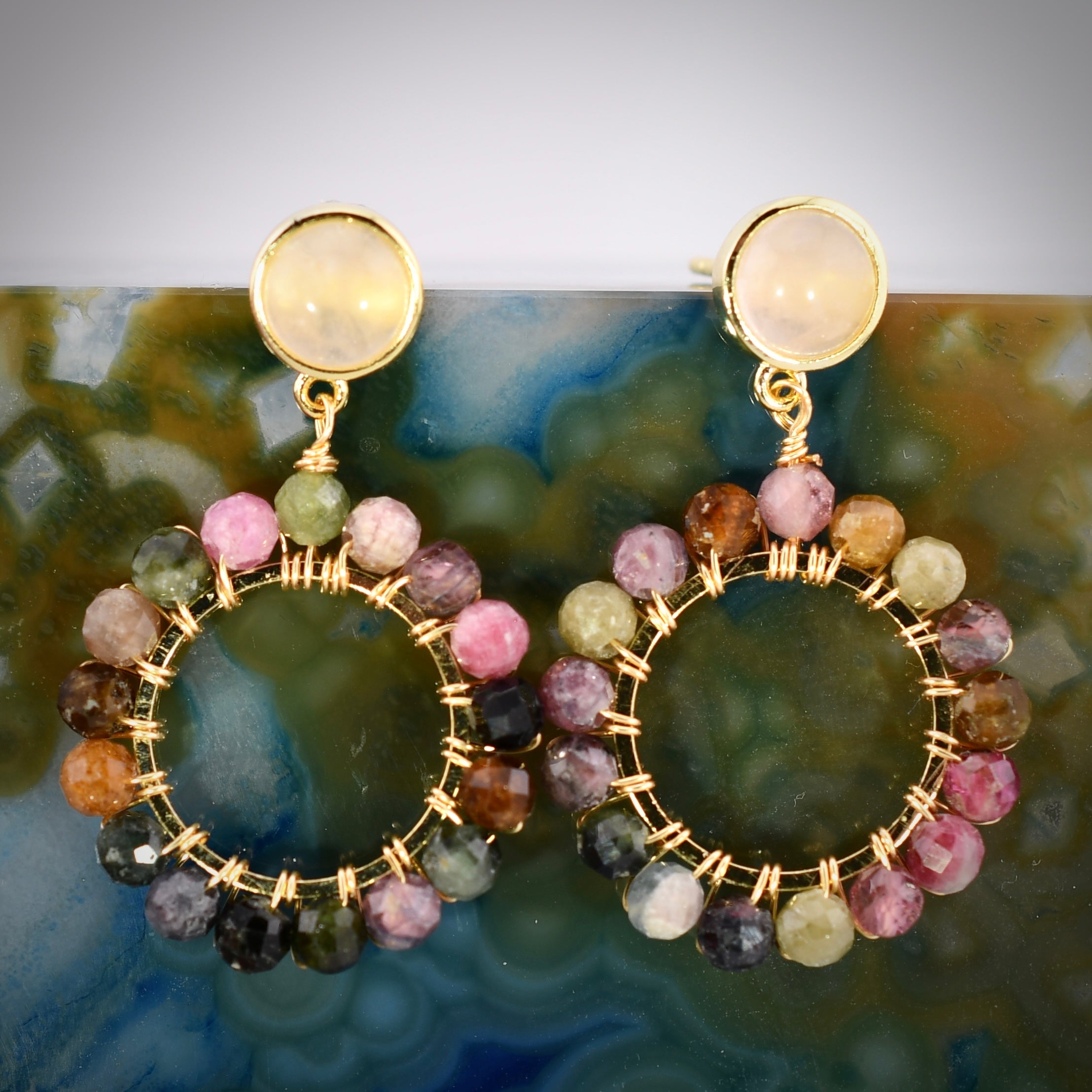 Tourmaline Ring Earrings by Harold & Hazel