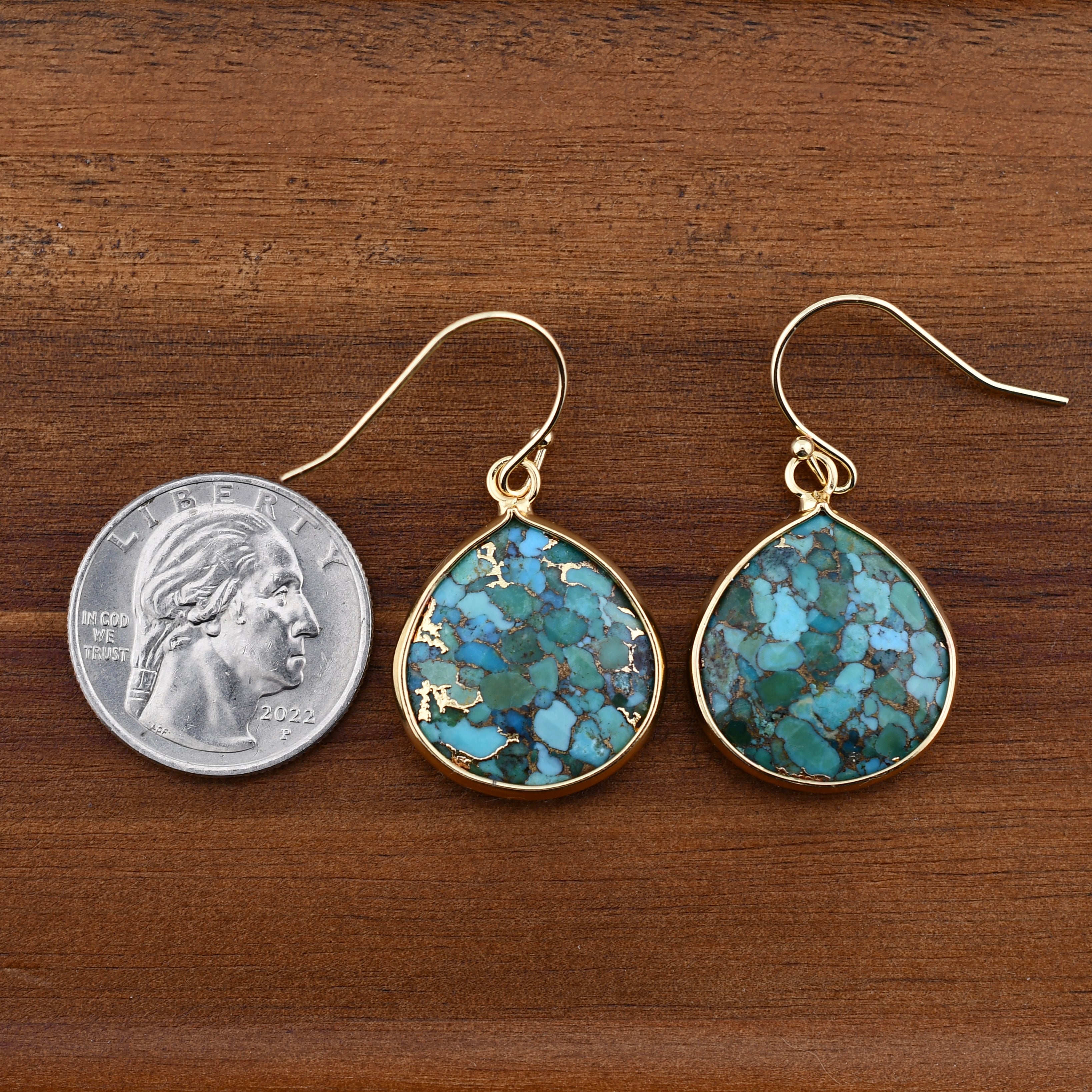 Turquoise Crackle Earrings by Harold & Hazel