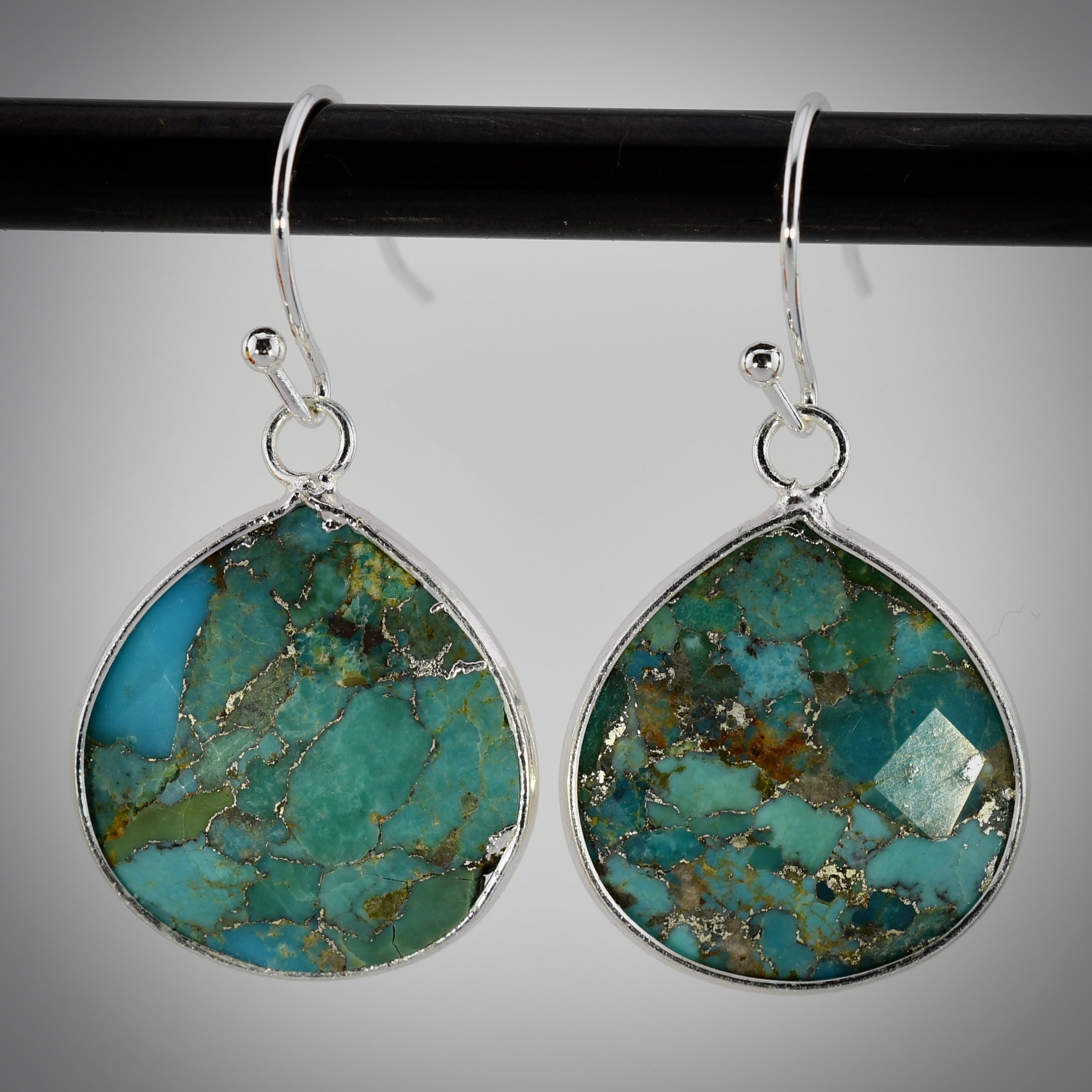 Turquoise Crackle Earrings by Harold & Hazel