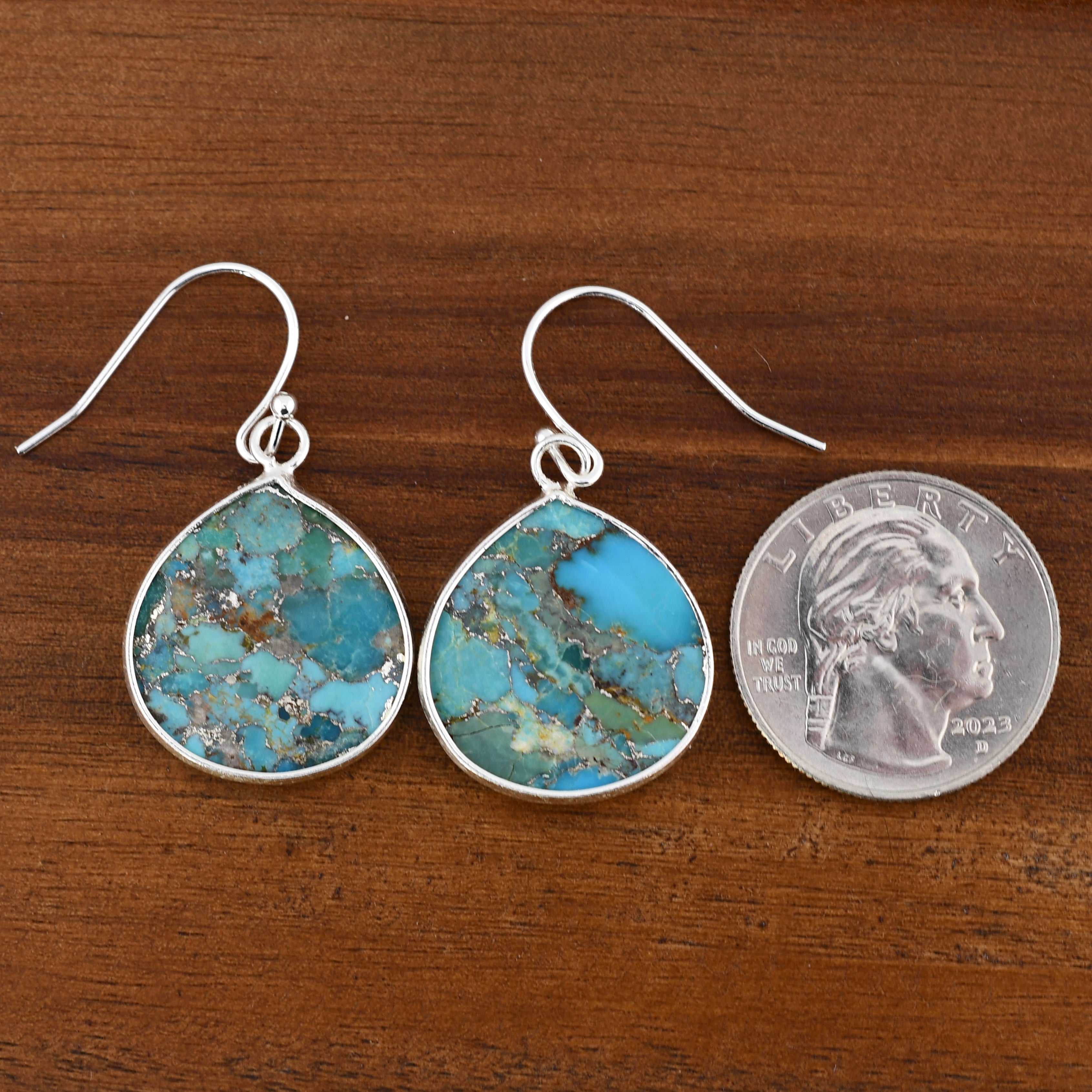 Turquoise Crackle Earrings by Harold & Hazel